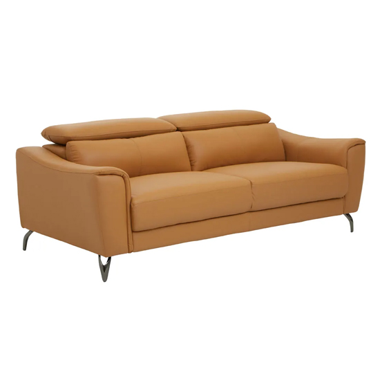 Phoenixville Faux Leather 3 Seater Sofa In Camel_2