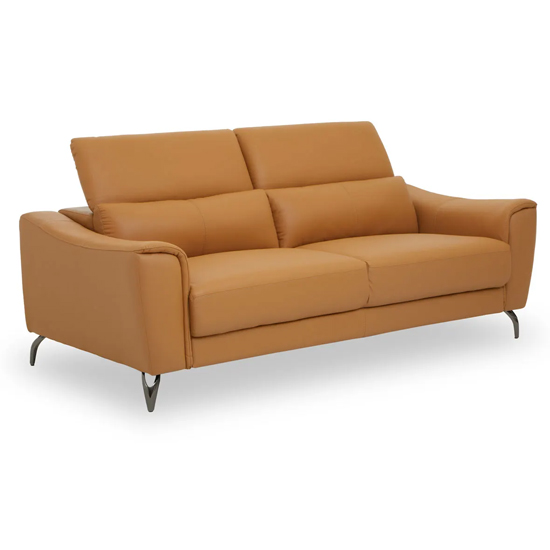 Phoenixville Faux Leather 3 Seater Sofa In Camel_1