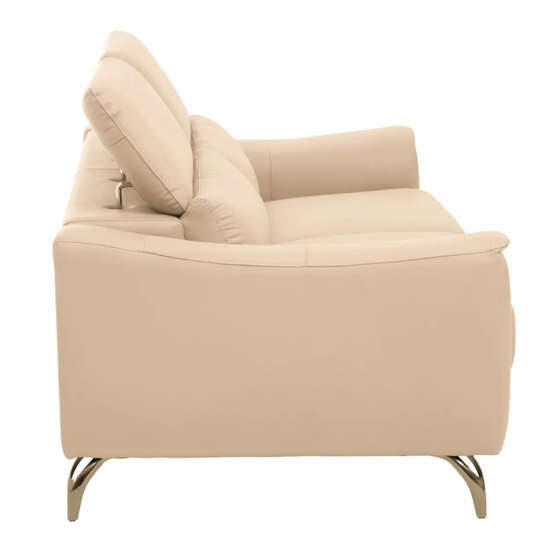 Phoenixville Faux Leather 3 Seater Sofa In Cream_4