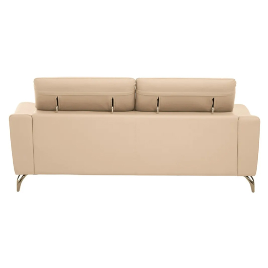 Phoenixville Faux Leather 3 Seater Sofa In Cream_5