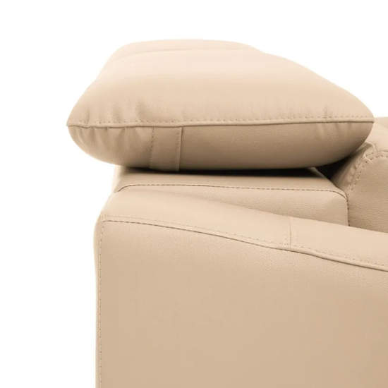 Phoenixville Faux Leather 3 Seater Sofa In Cream Furniture in Fashion