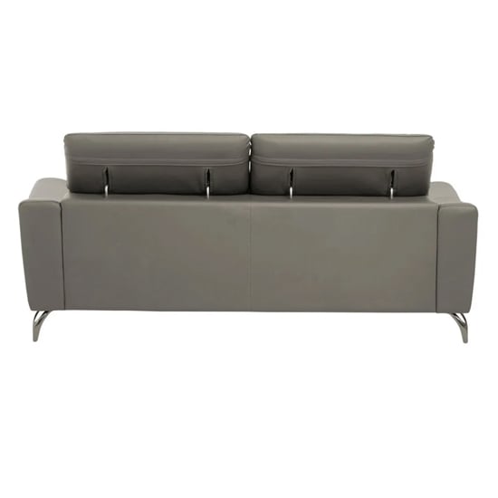 Phoenixville Faux Leather 3 Seater Sofa In Grey_5