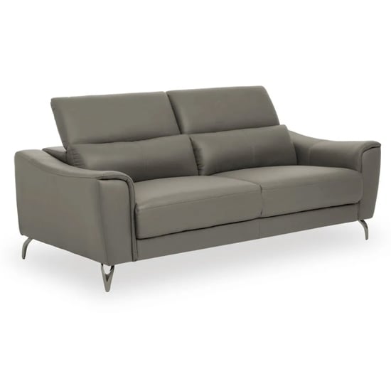 Phoenixville Faux Leather 3 Seater Sofa In Grey