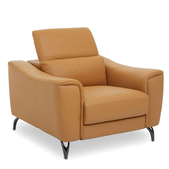 Product photograph of Phoenixville Faux Leather Armchair In Camel from Furniture in Fashion