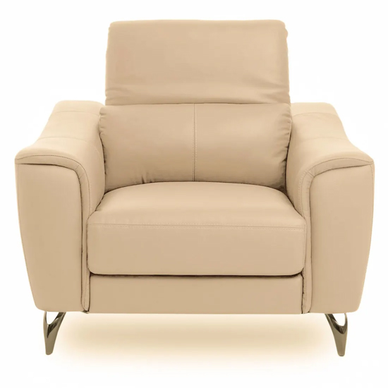 Phoenixville Faux Leather Armchair In Cream Furniture in Fashion