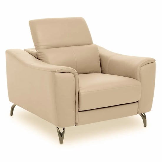 Phoenixville Faux Leather Armchair In Cream_1