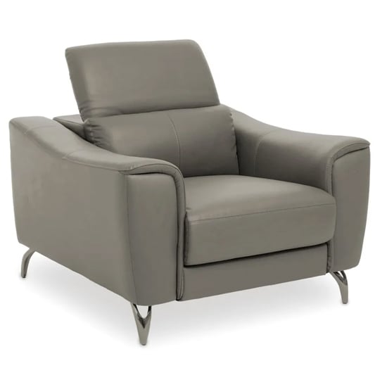 Phoenixville Faux Leather Armchair In Grey