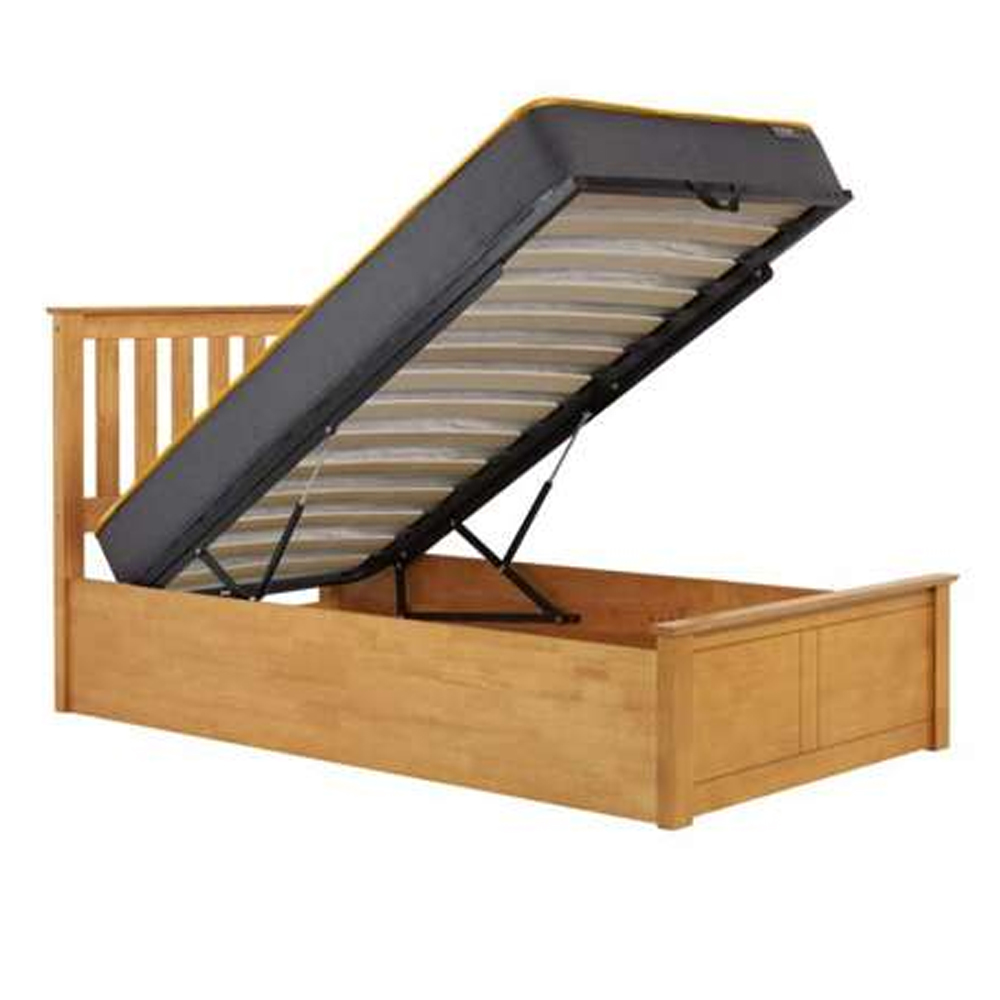 Phoney Wooden Ottoman Storage Single Bed In Oak