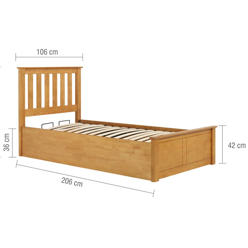 Phoney Wooden Ottoman Storage Single Bed In Oak
