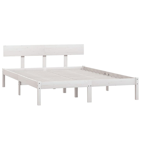 Phyre Solid Pinewood Double Bed In White