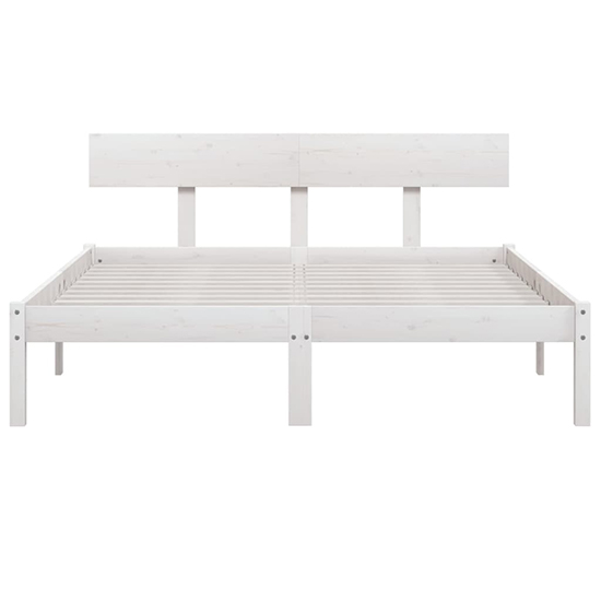 Phyre Solid Pinewood Double Bed In White