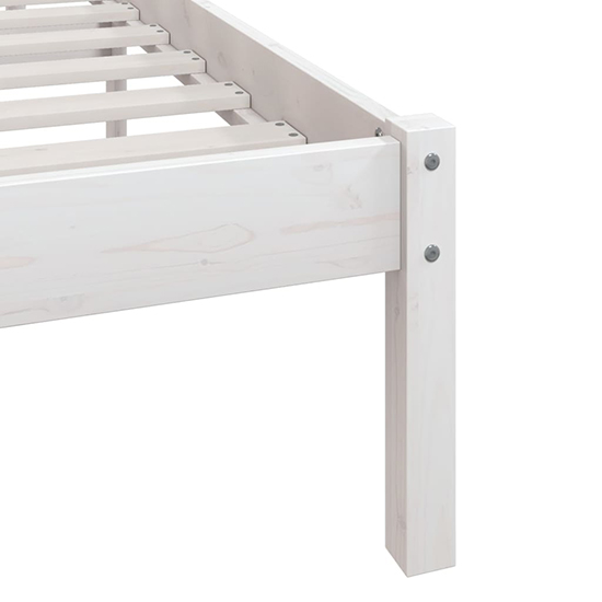 Phyre Solid Pinewood Double Bed In White