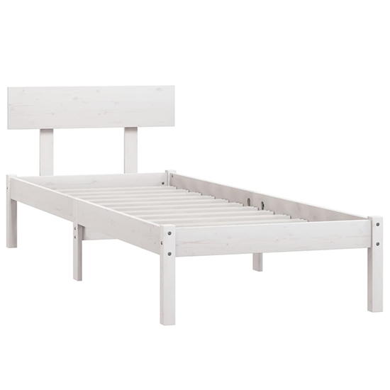 Phyre Solid Pinewood Single Bed In White