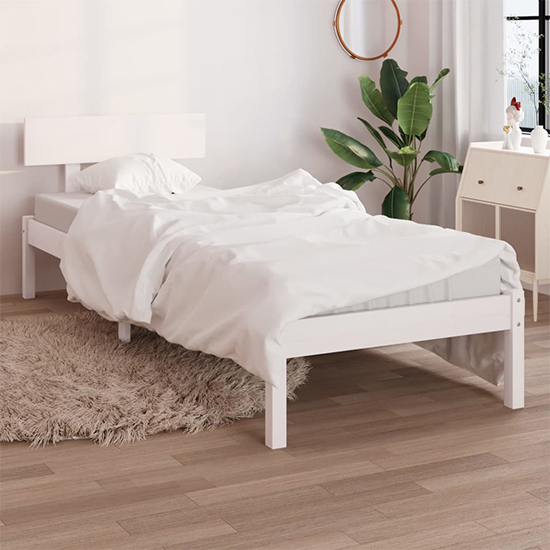 Phyre Solid Pinewood Single Bed In White_1
