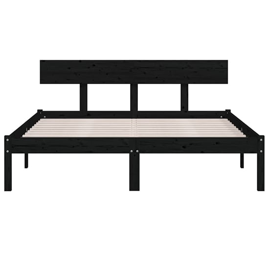 Phyre Solid Pinewood Small Double Bed In Black_4
