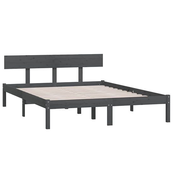 Phyre Solid Pinewood Small Double Bed In Grey