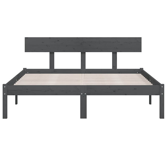 Phyre Solid Pinewood Small Double Bed In Grey