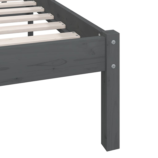 Phyre Solid Pinewood Small Double Bed In Grey