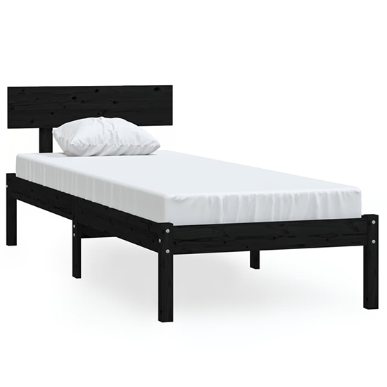 Phyre Solid Pinewood Small Single Bed In Black