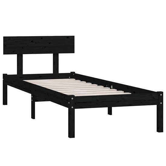 Phyre Solid Pinewood Small Single Bed In Black