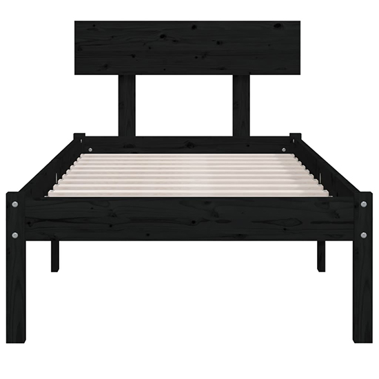 Phyre Solid Pinewood Small Single Bed In Black
