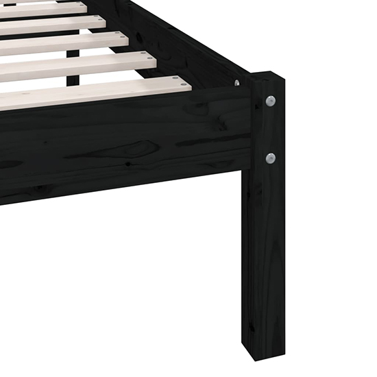 Phyre Solid Pinewood Small Single Bed In Black