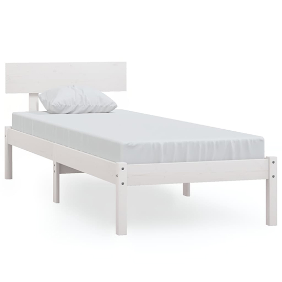 Phyre Solid Pinewood Small Single Bed In White