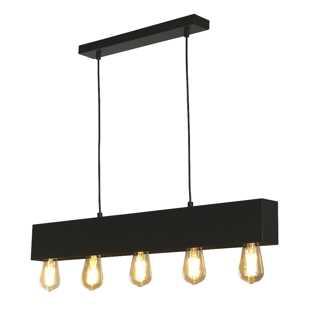 Read more about Piano 5 light diner bar ceiling pendant light in matt black