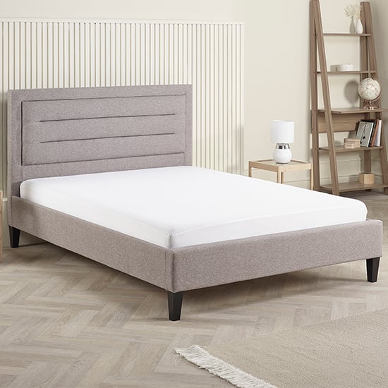 Read more about Picasso fabric double bed in grey marl
