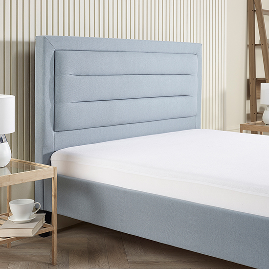 Picasso Fabric King Size Bed In Blue