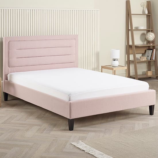 Picasso Fabric King Size Bed In Pink