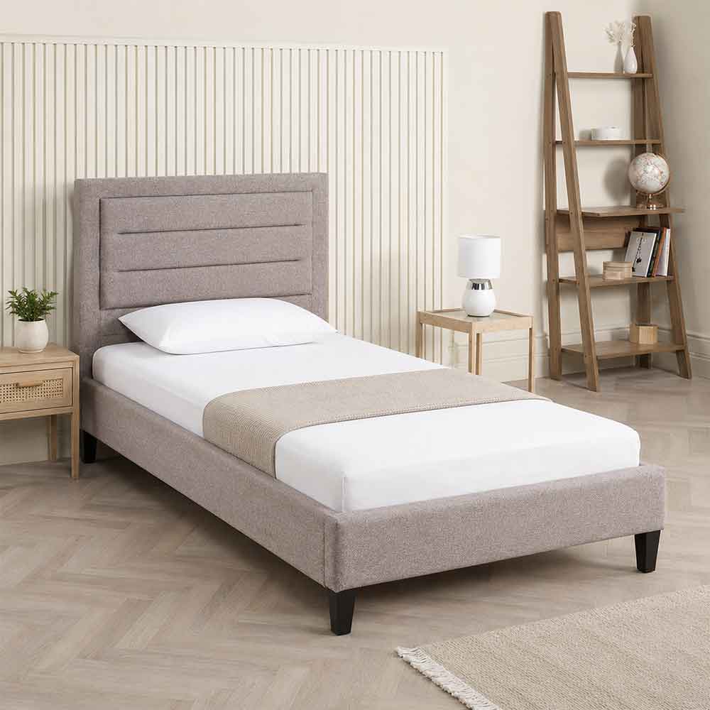 picasso fabric single bed in grey marl-image-93557