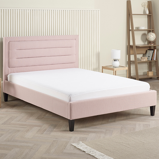 Picasso Fabric Small Double Bed In Pink