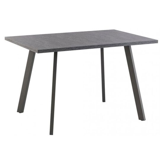 Product photograph of Paley Rectangular Wooden Dining Table In Dark Grey from Furniture in Fashion