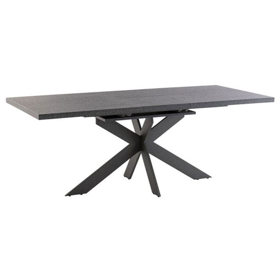 Product photograph of Paley Extending Dining Table In Dark Grey With Cross Legs from Furniture in Fashion