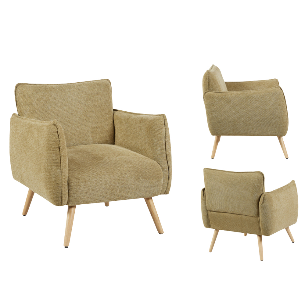 Picton Fabric 1 Seater Sofa - Olive Green