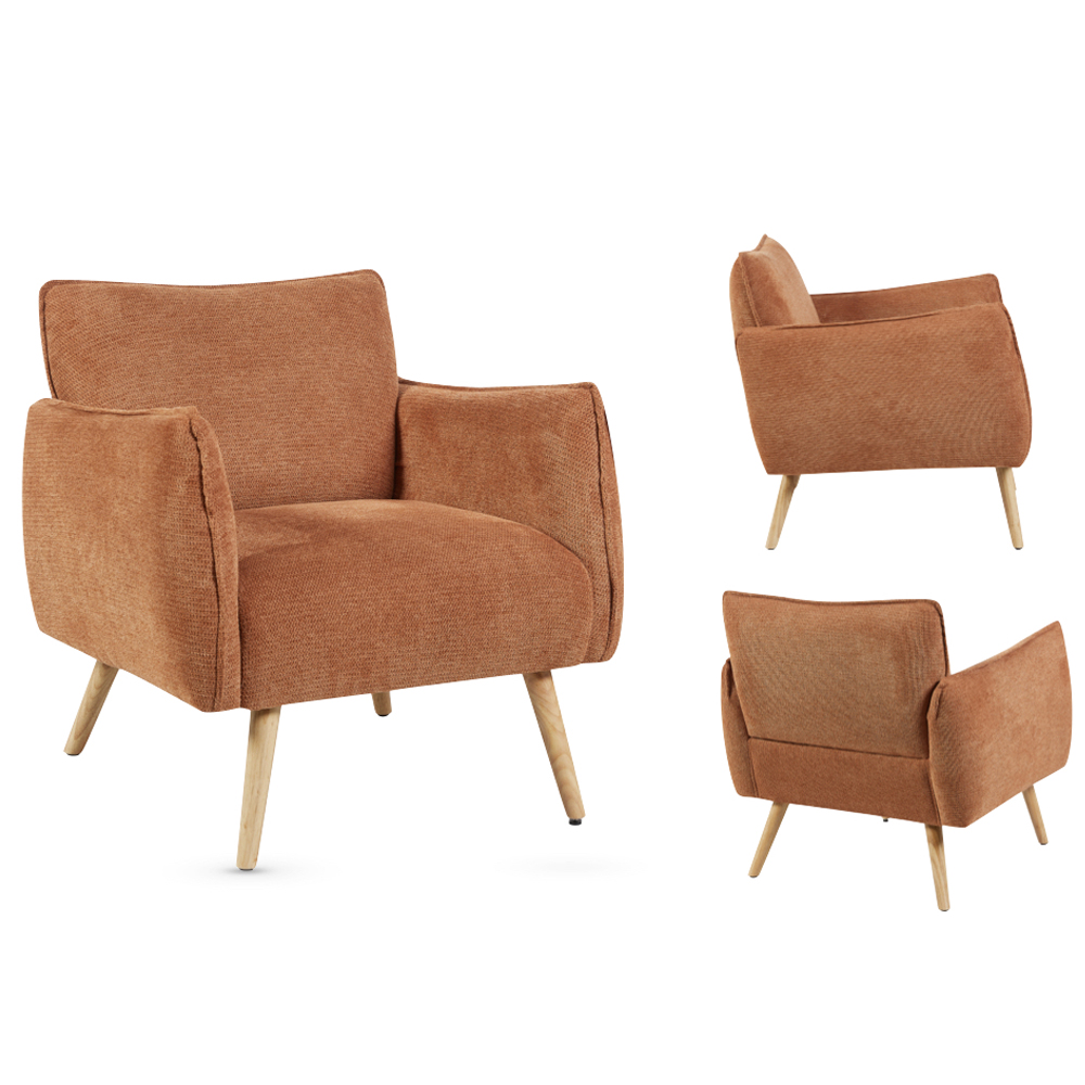 Picton Fabric 1 Seater Sofa - Rust
