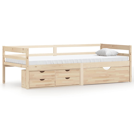 Piera Pine Wood Single Day Bed With Drawers In Natural_2