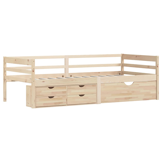 Piera Pine Wood Single Day Bed With Drawers In Natural_3