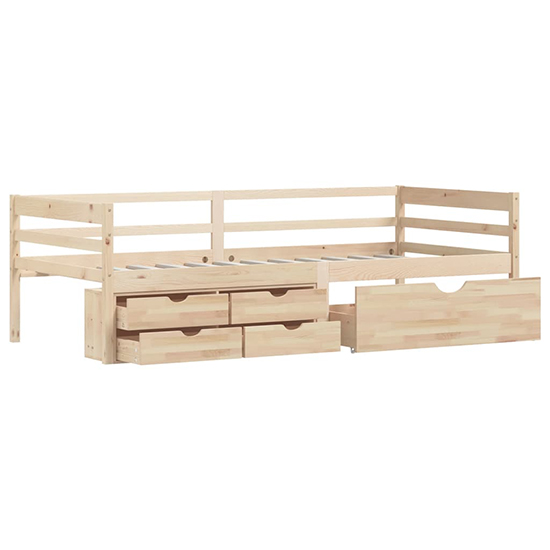 Piera Pine Wood Single Day Bed With Drawers In Natural_4