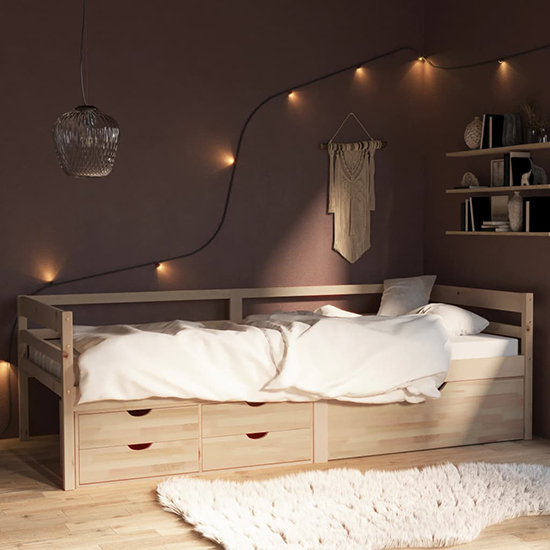 Read more about Piera pine wood single day bed with drawers in natural