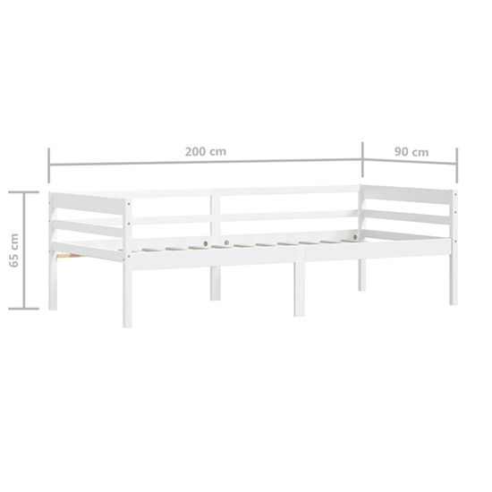Piera Pine Wood Single Day Bed In White_6