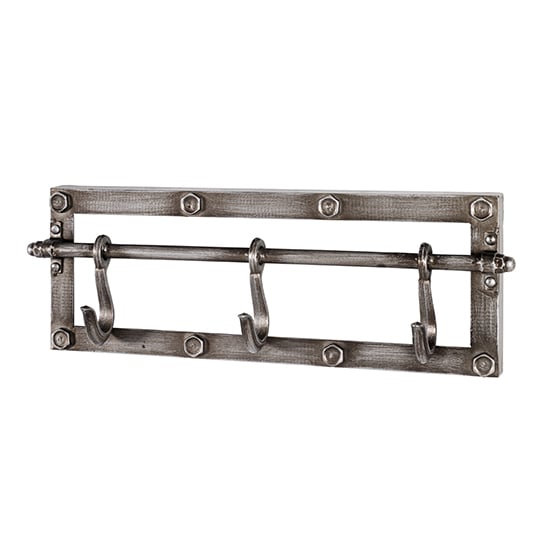 Pierce Metal Wall Hung 3 Hooks Coat Rack In Anthracite