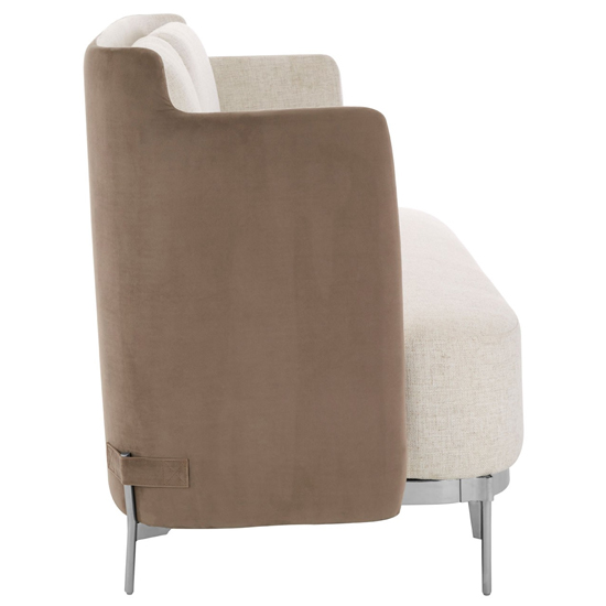Markeb Upholstered Fabric 2 Seater Sofa In White