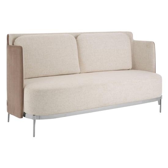Photo of Markeb upholstered fabric 2 seater sofa in white