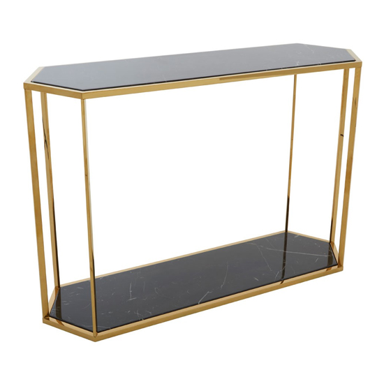 Piermount Marble Console Table In High Gloss Black Furniture in Fashion