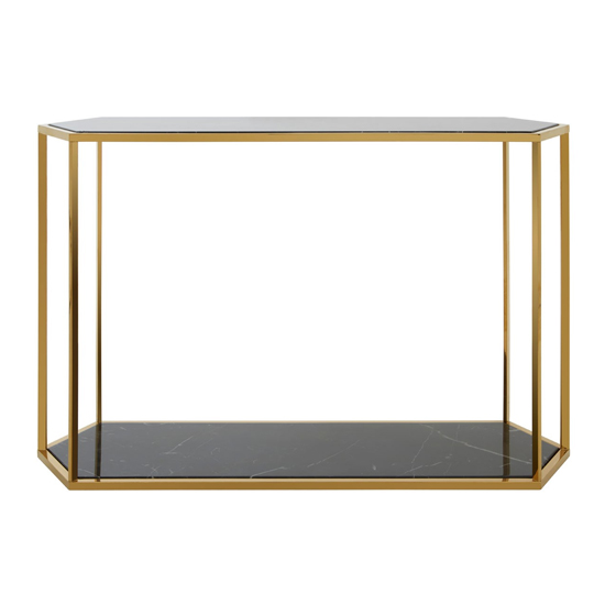 Markeb Marble Console Table In High Gloss Black    _1