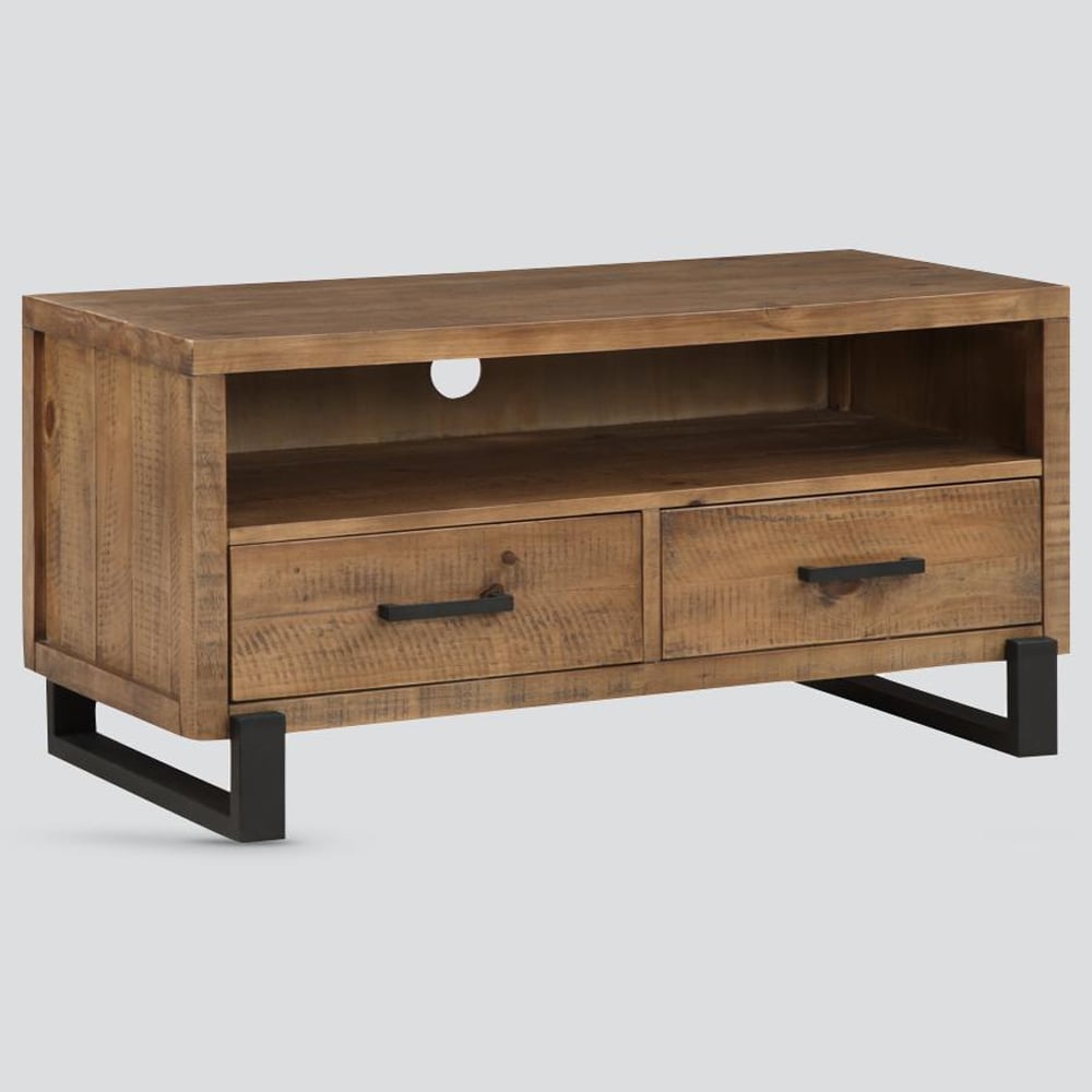 Pierre Wooden TV Stand With 2 Drawers In Oak