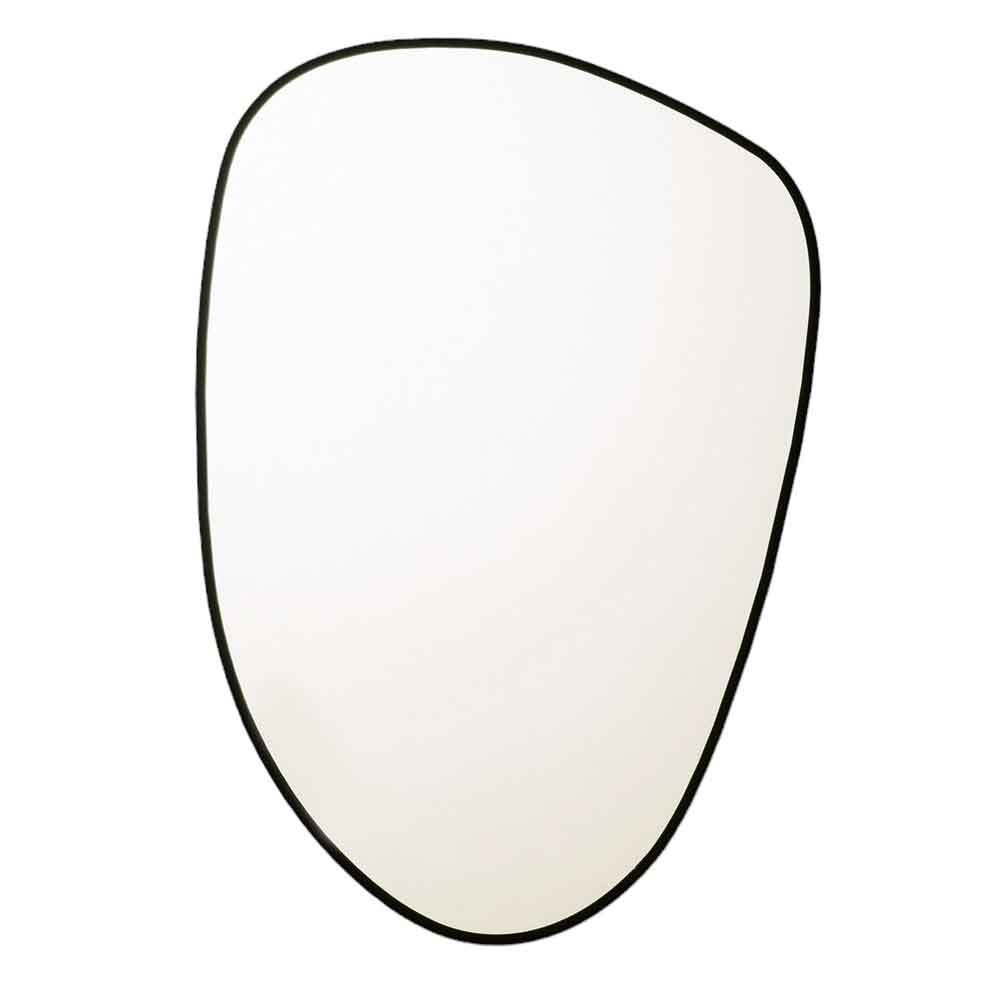 Pietra Glass Wall Mirror with Black Wooden Frame