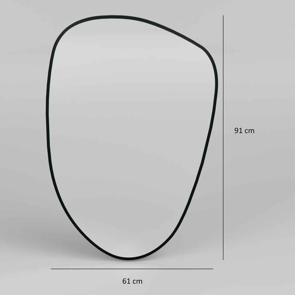 Pietra Glass Wall Mirror with Black Wooden Frame